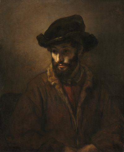 Ein bärtiger Mann mit Hut, ca. 1655-1660 von Rembrandt Harmensz. van Rijn