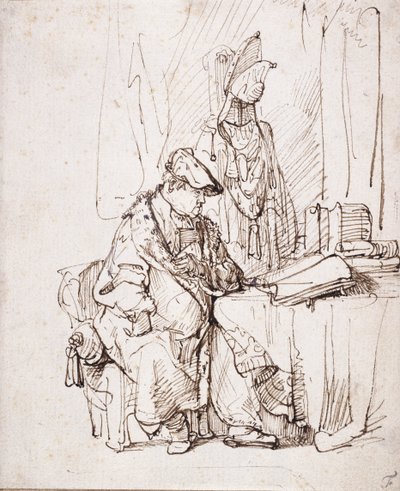 Ein Schauspieler in seiner Garderobe von Rembrandt Harmensz. van Rijn