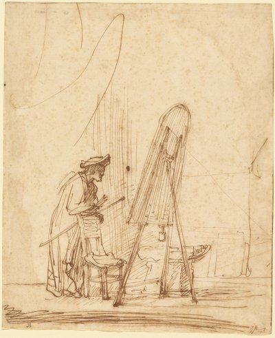 Ein Künstler in seinem Atelier von Rembrandt Harmensz. van Rijn
