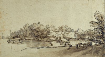 Biegung der Amstel bei Kostverloren House, frühe 1650er von Rembrandt Harmensz. van Rijn