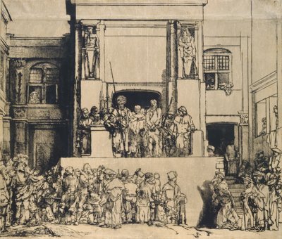 Christus dem Volk präsentiert: längliche Platte von Rembrandt van Rijn