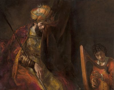 David spielt Harfe vor Saul von Rembrandt van Rijn