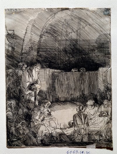 Ausstellung des Leichnams des Erlösers. Zeichnung von Rembrandt Harmenszoon van Rijn (1606-1669) Florenz, Uffizien, Gabinetto Disegni e Stampe von Rembrandt van Rijn