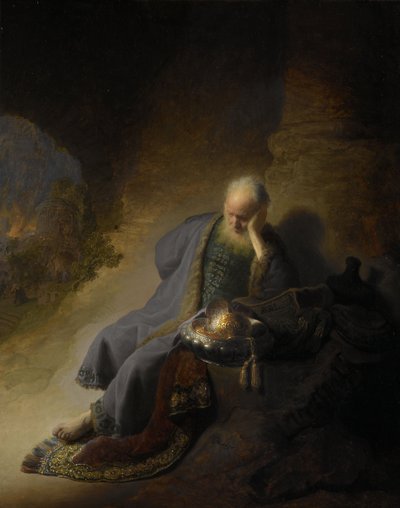 Jeremia beklagt die Zerstörung Jerusalems von Rembrandt van Rijn