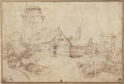 Landschaft mit Gebäuden und Liebenden, nach Tizian von Rembrandt Harmensz. van Rijn