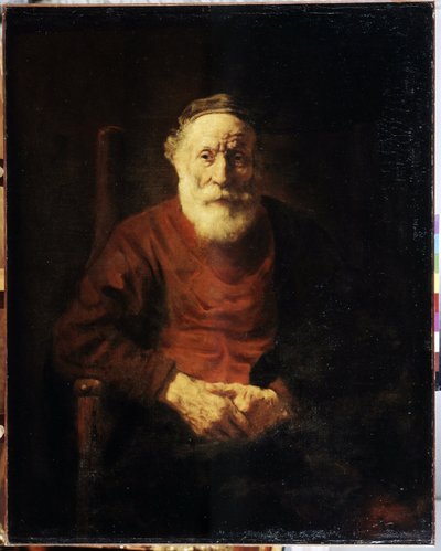 Porträt eines alten Mannes in Rot. Gemälde von Rembrandt (1606-1669) von Rembrandt Harmensz. van Rijn