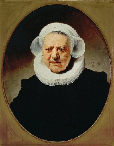Porträt von Aechje Pesser, 83 Jahre alt, Witwe des Rotterdamer Brauers Jan D von Rembrandt Harmensz. van Rijn