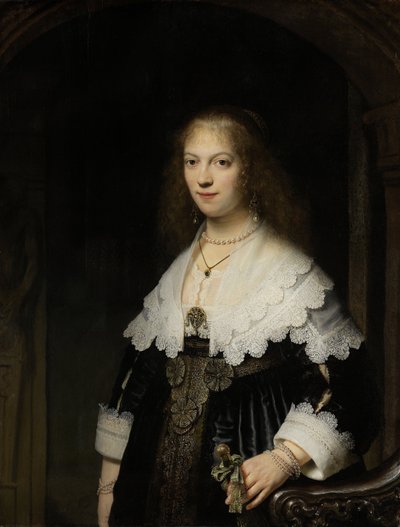 Porträt einer Frau, möglicherweise Maria Trip von Rembrandt van Rijn
