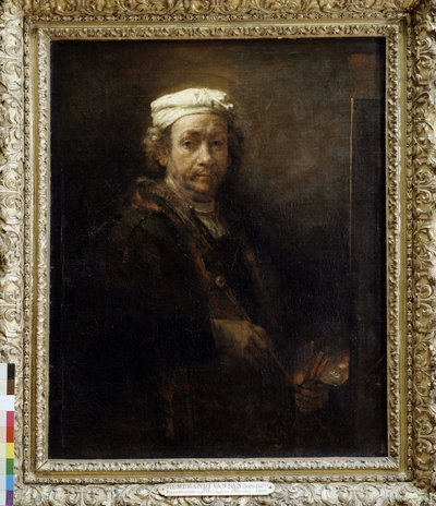 Rembrandt im Alter vor einer Staffelei (1660) von Rembrandt van Rijn