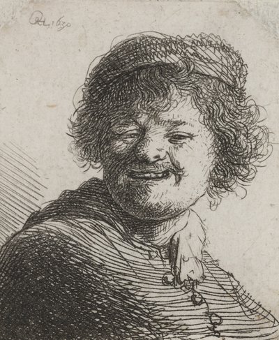 Rembrandt mit Mütze, lachend: Büste von Rembrandt van Rijn