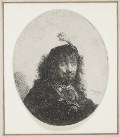 Rembrandt mit Federhut, 1634 von Rembrandt van Rijn