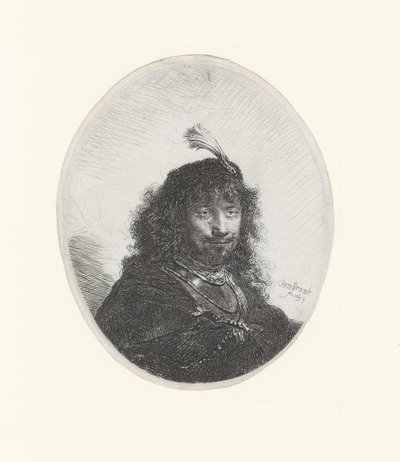 Rembrandt mit dem Schwert und dem Reiher von Rembrandt Harmensz. van Rijn