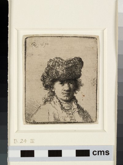Selbstporträt mit Pelzmütze von Rembrandt van Rijn
