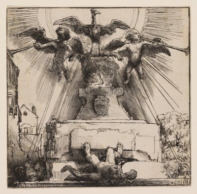 Der Phönix oder Die gestürzte Statue von Rembrandt Harmensz. van Rijn