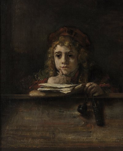 Titus an seinem Schreibtisch von Rembrandt Harmensz. van Rijn