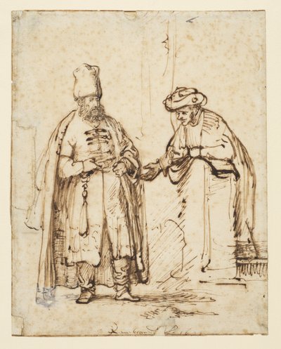 Zwei Männer im Gespräch, 1641 von Rembrandt van Rijn