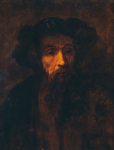 Ein bärtiger Mann mit Mütze von Rembrandt van Rijn