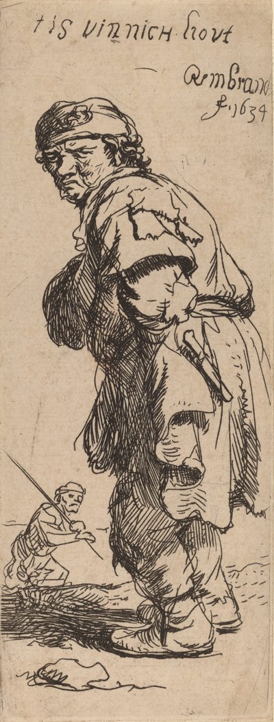 Ein Bauer ruft: Es ist beißend kalt, 1634 von Rembrandt van Rijn