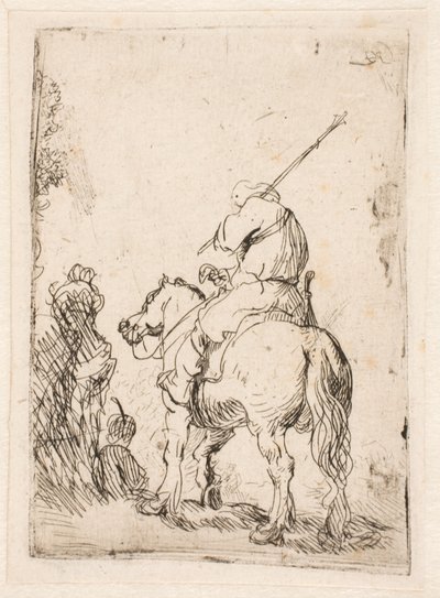 Ein turbantragender Soldat zu Pferd von Rembrandt van Rijn