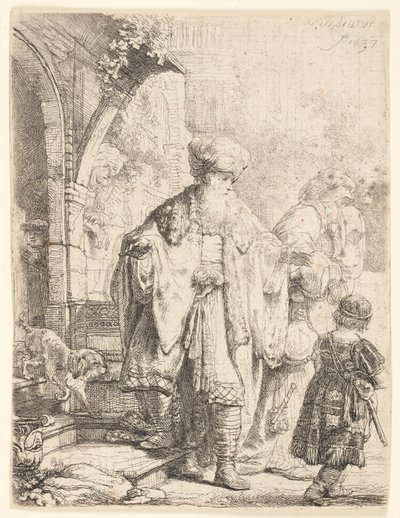 Abraham vertreibt Hagar und Ismael von Rembrandt van Rijn