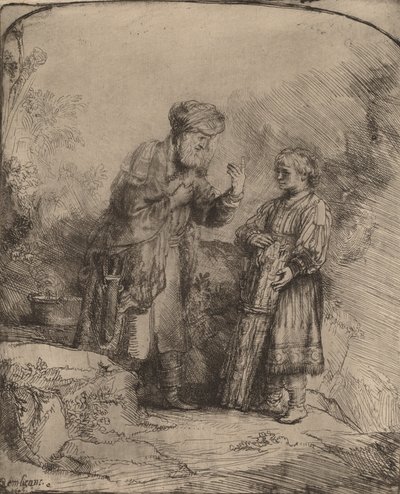 Abraham und Isaak, 1645 von Rembrandt van Rijn