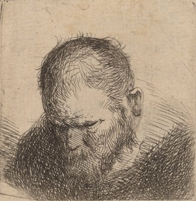 Bärtiger Mann, der nach unten schaut, möglicherweise 1631 von Rembrandt van Rijn