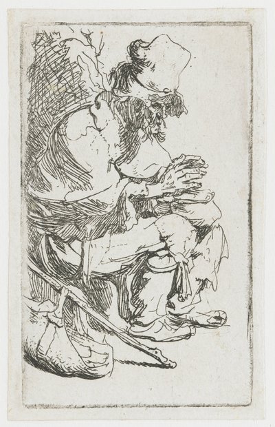 Bettler wärmt seine Hände von Rembrandt van Rijn
