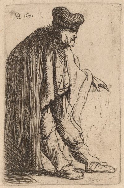 Bettler mit ausgestreckter linker Hand von Rembrandt van Rijn
