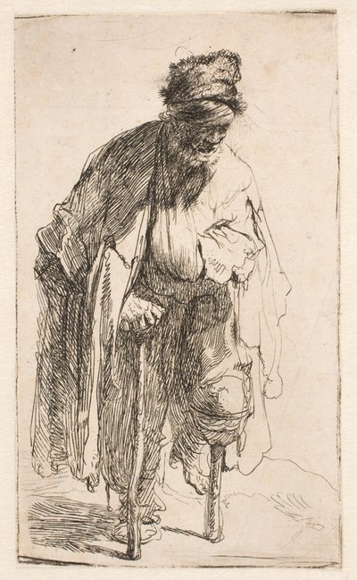 Bettler mit Holzbein von Rembrandt van Rijn