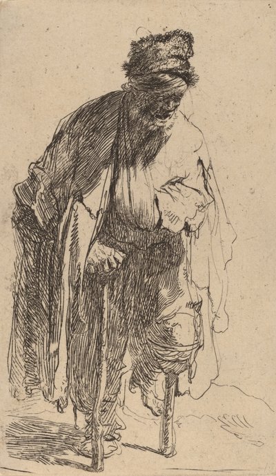 Bettler mit Holzbein von Rembrandt van Rijn