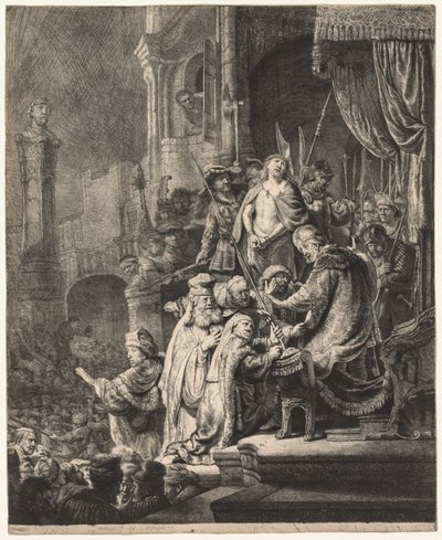 Christus vor Pilatus: Große Platte, 1636 von Rembrandt van Rijn
