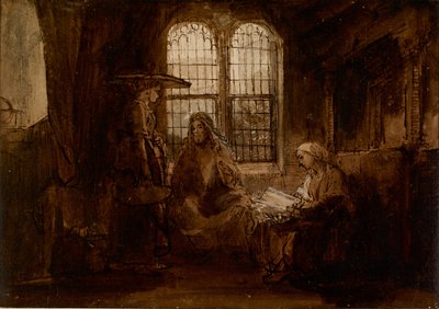 Christus im Gespräch mit Martha und Maria, ca. 1652 von Rembrandt van Rijn