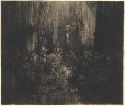 Christus zwischen den beiden Dieben gekreuzigt (Die drei Kreuze) von Rembrandt van Rijn