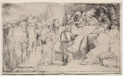 Christus im Disput mit den Doktoren: Eine Skizze von Rembrandt van Rijn