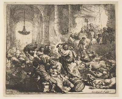 Christus vertreibt die Geldwechsler aus dem Tempel, 1635 von Rembrandt van Rijn