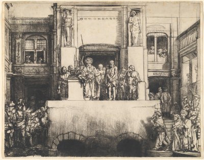 Christus dem Volk präsentiert: Längliche Platte von Rembrandt van Rijn