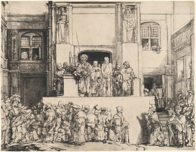 Christus dem Volk präsentiert: Längliche Platte von Rembrandt van Rijn