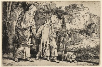 Christus kehrt mit seinen Eltern aus dem Tempel zurück von Rembrandt van Rijn