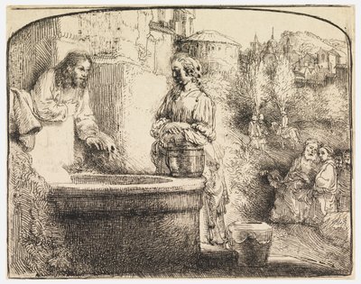 Christus und die Frau von Samaria von Rembrandt van Rijn