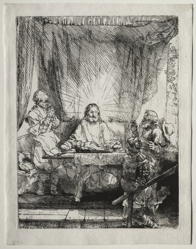 Christus in Emmaus: Die größere Platte von Rembrandt van Rijn
