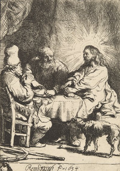 Christus in Emmaus: die kleinere Platte von Rembrandt van Rijn