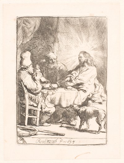 Christus in Emmaus: die kleinere Platte von Rembrandt van Rijn