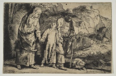 Christus zwischen seinen Eltern, Rückkehr aus dem Tempel, 1654 von Rembrandt van Rijn