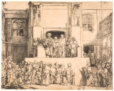 Christus dem Volk präsentiert: große querformatige Platte von Rembrandt van Rijn