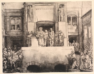 Christus dem Volk präsentiert: große rechteckige Platte von Rembrandt van Rijn