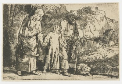 Christus kehrt mit seinen Eltern aus dem Tempel zurück von Rembrandt van Rijn