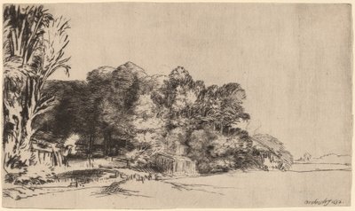 Baumgruppe mit Aussicht von Rembrandt van Rijn