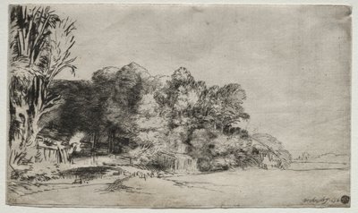 Baumgruppe mit Aussicht von Rembrandt van Rijn