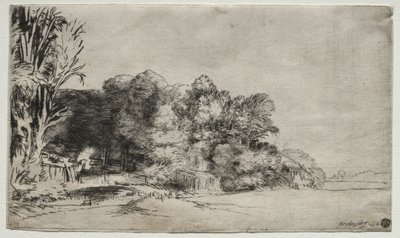 Baumgruppe mit Aussicht von Rembrandt van Rijn
