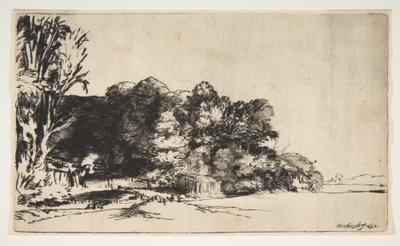 Baumgruppe mit Aussicht (1652) von Rembrandt van Rijn